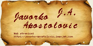 Javorko Apostolović vizit kartica